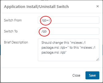 Application Install/Uninstall Switch Page